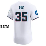 A.J. Puk Men's Miami Marlins White Elite Home Patch Jersey