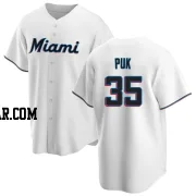 A.J. Puk Men's Miami Marlins White Replica Home Jersey