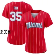 A.J. Puk Women's Miami Marlins Red Authentic 2021 City Connect Jersey