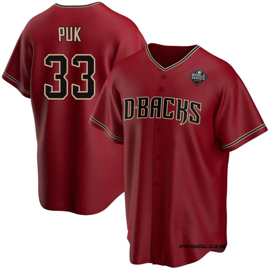 A.J. Puk Youth Arizona Diamondbacks Red Replica Alternate 2023 World Series Jersey