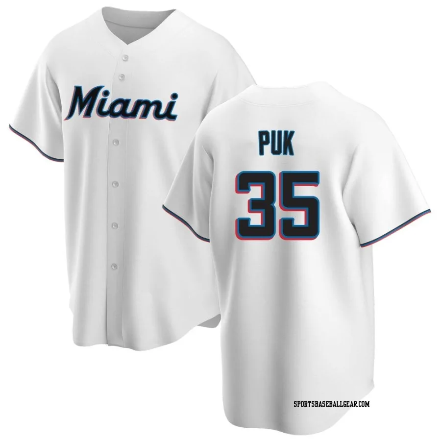 A.J. Puk Youth Miami Marlins White Replica Home Jersey