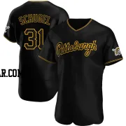 A.J. Schugel Men's Pittsburgh Pirates Black Authentic Alternate Team Jersey