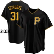 A.J. Schugel Men's Pittsburgh Pirates Black Replica Alternate Jersey