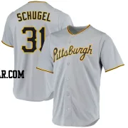 A.J. Schugel Men's Pittsburgh Pirates Gray Replica Road Jersey