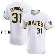 A.J. Schugel Men's Pittsburgh Pirates White Elite Home Jersey