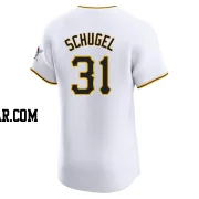 A.J. Schugel Men's Pittsburgh Pirates White Elite Home Jersey