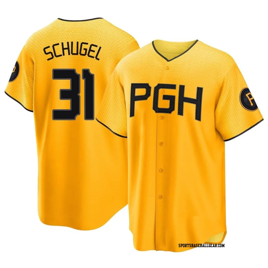 A.J. Schugel Youth Pittsburgh Pirates Gold Replica 2023 City Connect Jersey