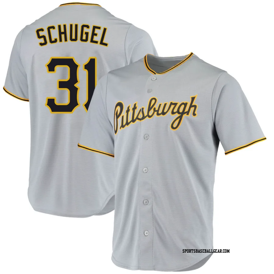 A.J. Schugel Youth Pittsburgh Pirates Gray Replica Road Jersey