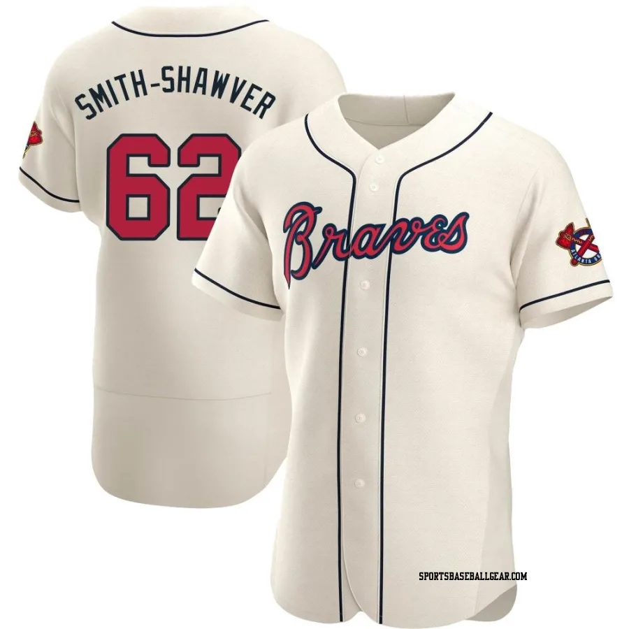 AJ Smith-Shawver Men's Atlanta Braves Cream Authentic Alternate Jersey