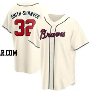 AJ Smith-Shawver Men's Atlanta Braves Cream Replica Alternate Jersey