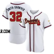 AJ Smith-Shawver Men's Atlanta Braves Gold Authentic White 2022 Program Jersey