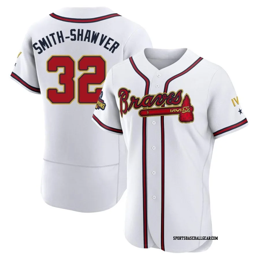 AJ Smith-Shawver Men's Atlanta Braves Gold Authentic White 2022 Program Jersey