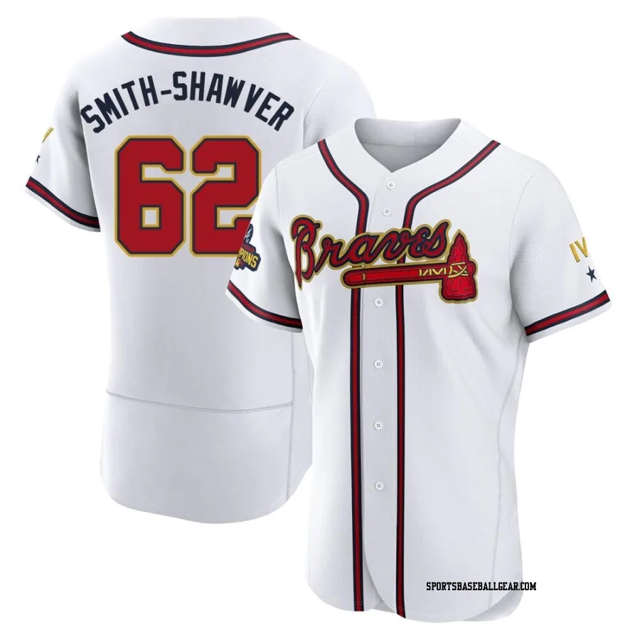 AJ Smith-Shawver Men's Atlanta Braves Gold Authentic White 2022 Program Jersey