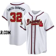 AJ Smith-Shawver Men's Atlanta Braves Gold Replica White 2022 Program Jersey