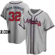 AJ Smith-Shawver Men's Atlanta Braves Gray Replica Road Jersey