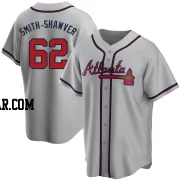 AJ Smith-Shawver Men's Atlanta Braves Gray Replica Road Jersey