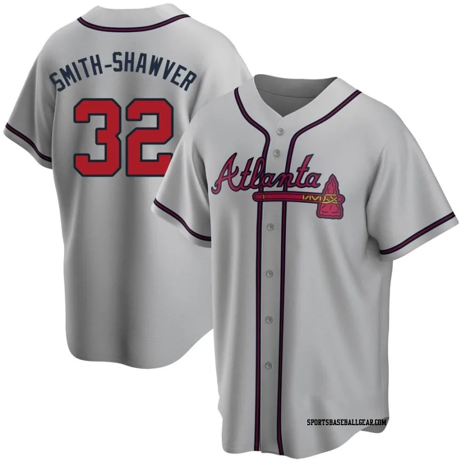 AJ Smith-Shawver Men's Atlanta Braves Gray Replica Road Jersey