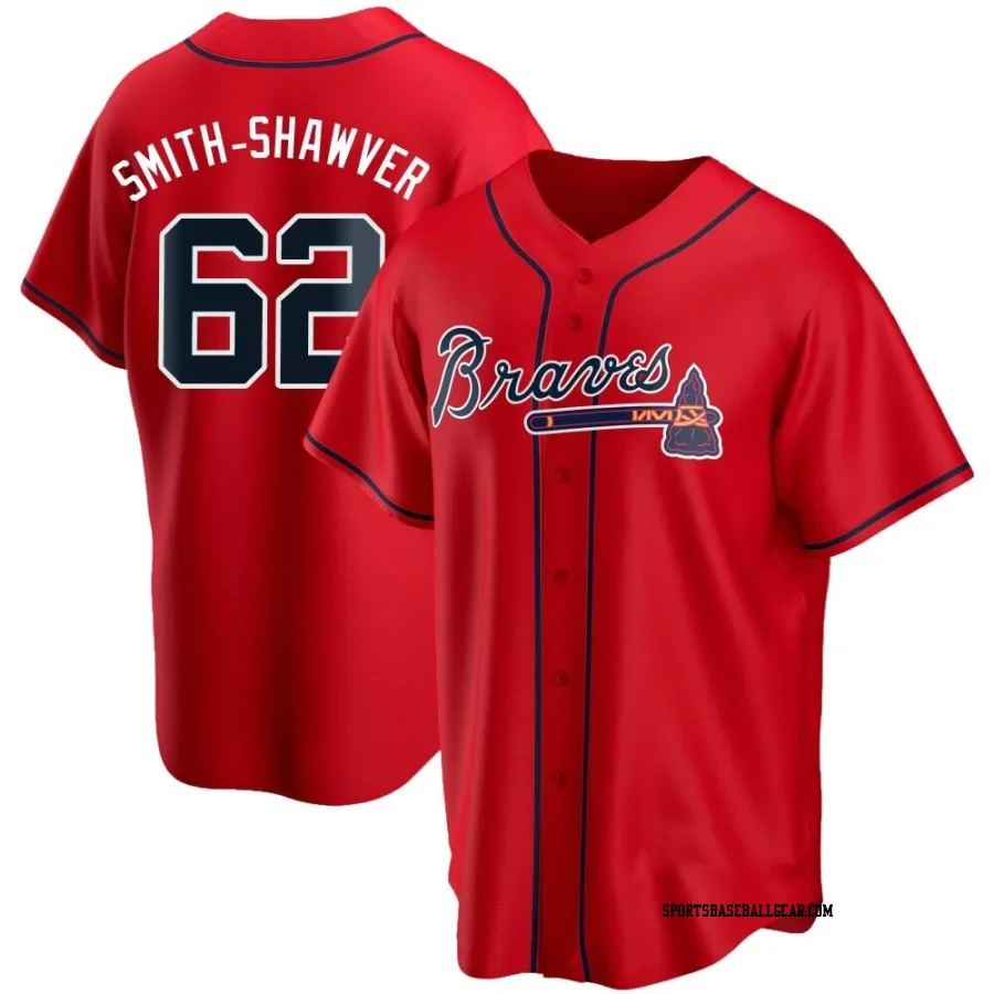 AJ Smith-Shawver Men's Atlanta Braves Red Replica Alternate Jersey