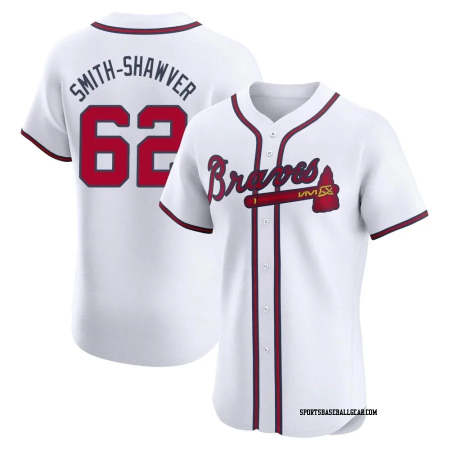 AJ Smith-Shawver Men's Atlanta Braves White Elite Home Jersey