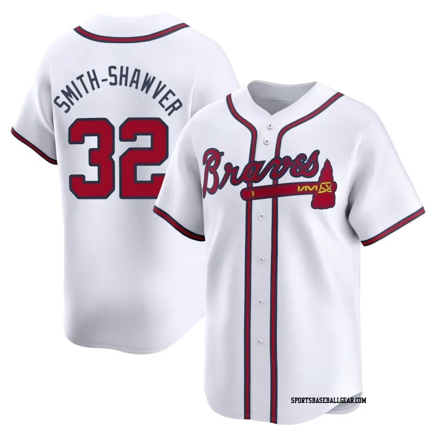 AJ Smith-Shawver Men's Atlanta Braves White Limited Home Jersey