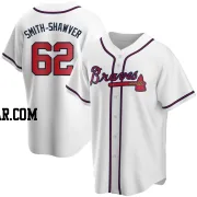 AJ Smith-Shawver Men's Atlanta Braves White Replica Home Jersey