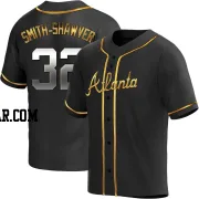 AJ Smith-Shawver Youth Atlanta Braves Black Golden Replica Alternate Jersey