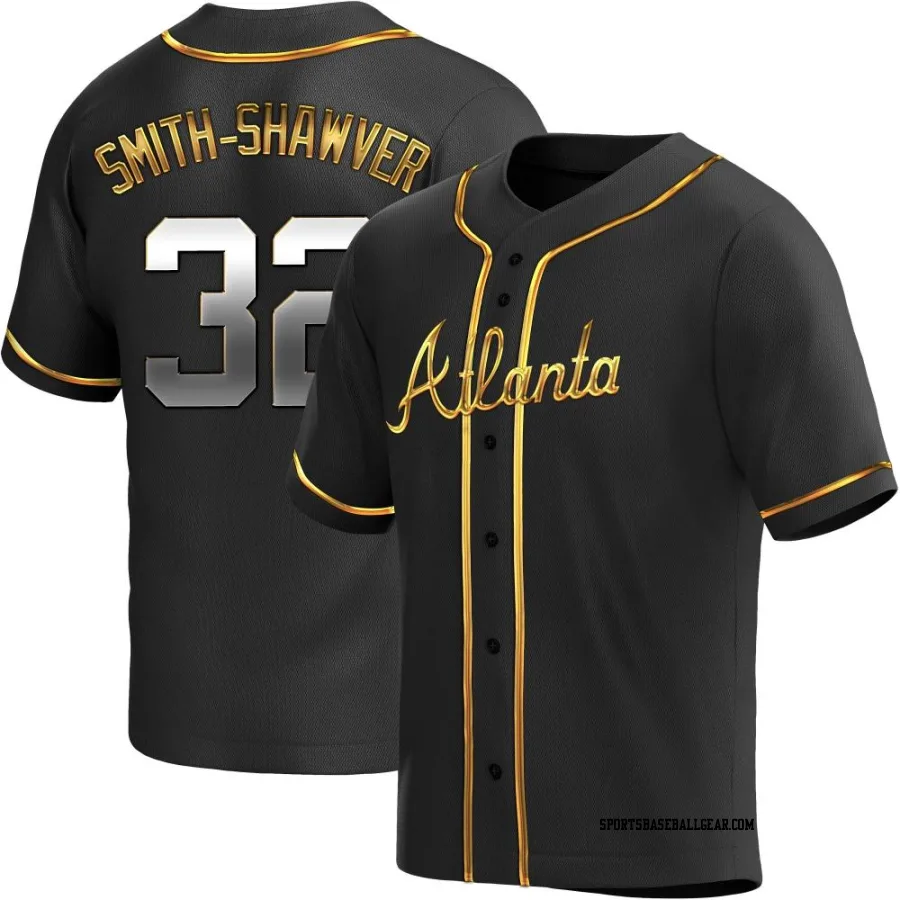 AJ Smith-Shawver Youth Atlanta Braves Black Golden Replica Alternate Jersey