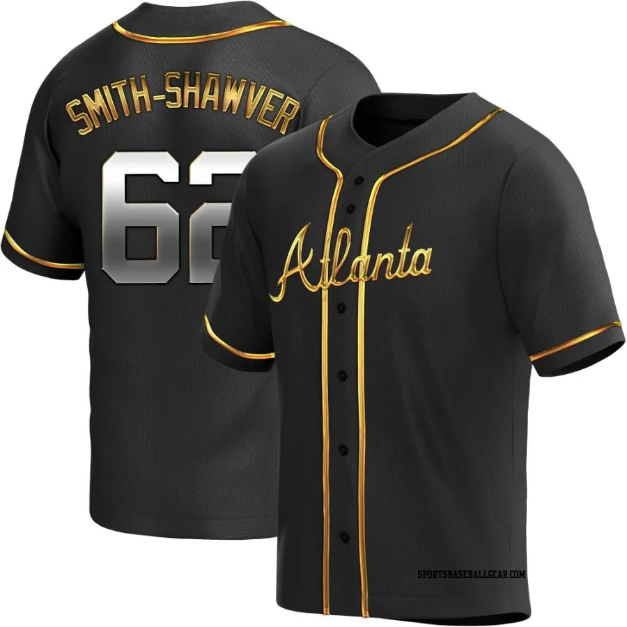 AJ Smith-Shawver Youth Atlanta Braves Black Golden Replica Alternate Jersey