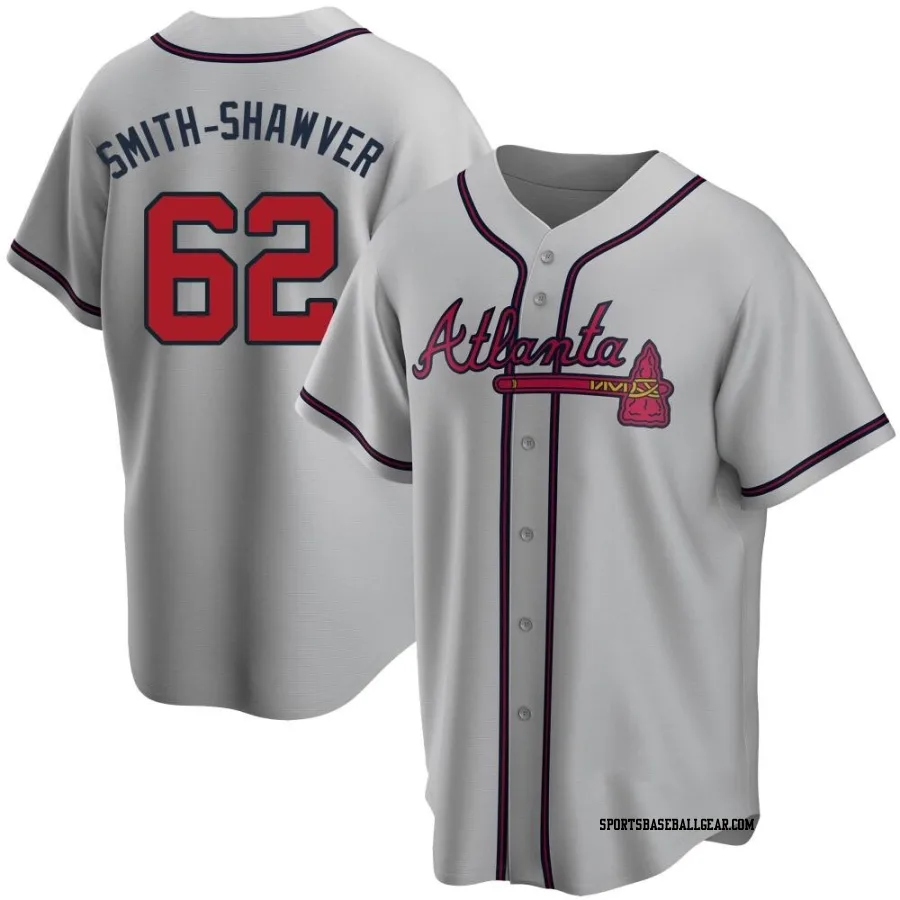 AJ Smith-Shawver Youth Atlanta Braves Gray Replica Road Jersey