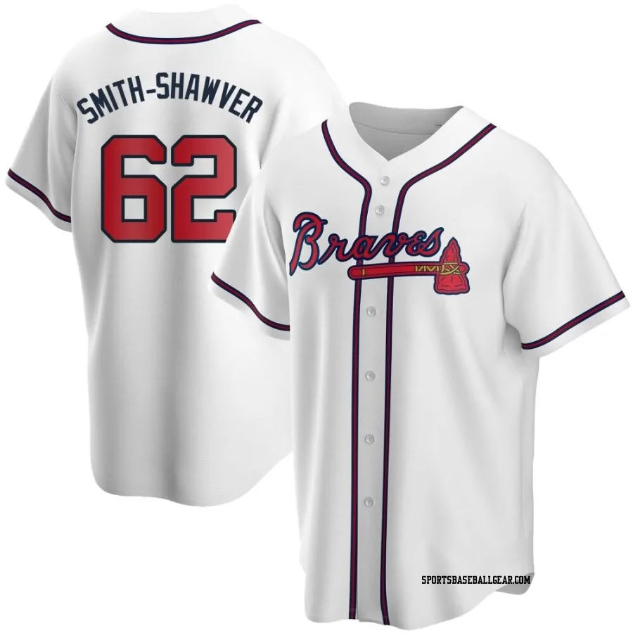 AJ Smith-Shawver Youth Atlanta Braves White Replica Home Jersey