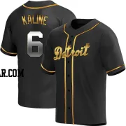 Al Kaline Men's Detroit Tigers Black Golden Replica Alternate Jersey