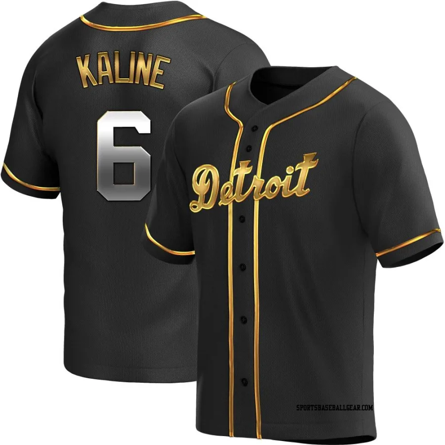 Al Kaline Men's Detroit Tigers Black Golden Replica Alternate Jersey