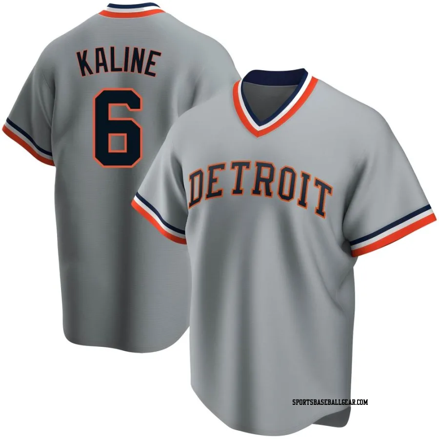 Al Kaline Men's Detroit Tigers Gray Replica Road Cooperstown Collection Jersey