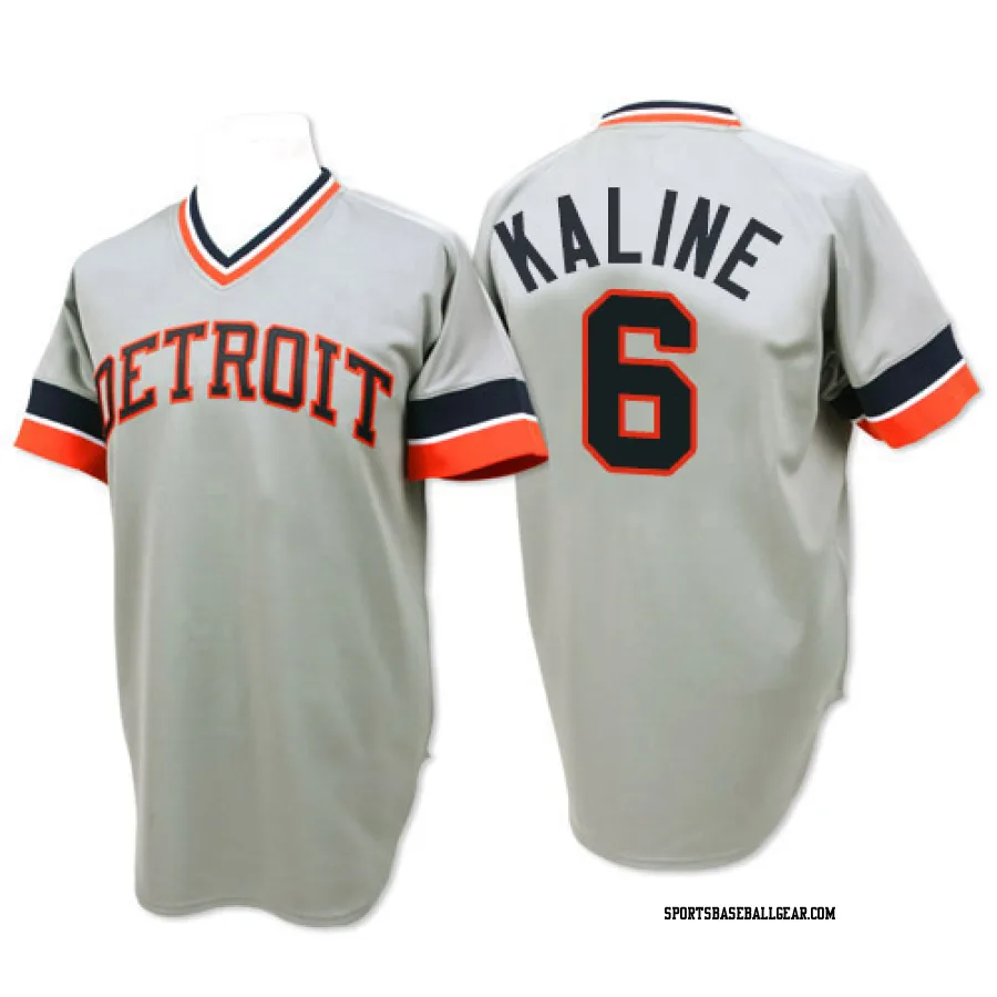 Al Kaline Men's Detroit Tigers Grey Authentic 1984 Throwback Jersey