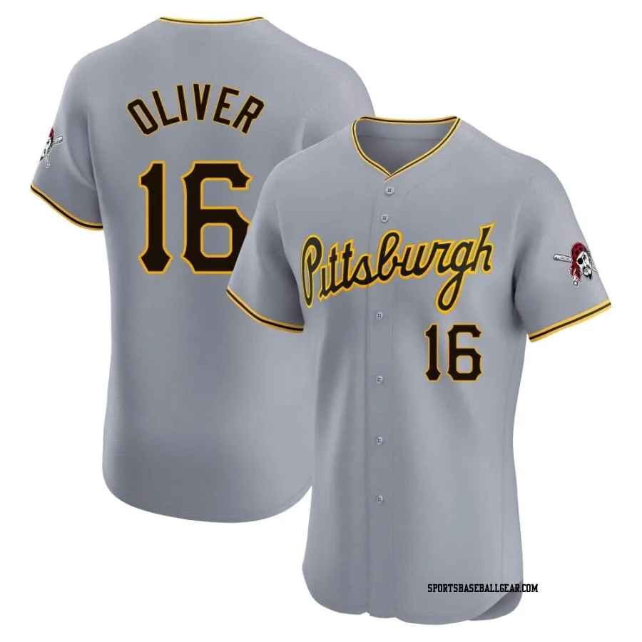 Al Oliver Men's Pittsburgh Pirates Gray Elite Road Jersey