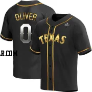 Al Oliver Men's Texas Rangers Black Golden Replica Alternate 2023 World Series Jersey