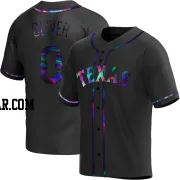 Al Oliver Men's Texas Rangers Black Holographic Replica Alternate Jersey