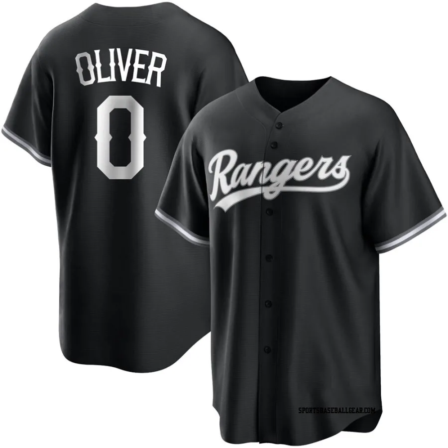 Al Oliver Men's Texas Rangers Black/White Replica Jersey