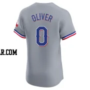 Al Oliver Men's Texas Rangers Gray Elite Road Jersey