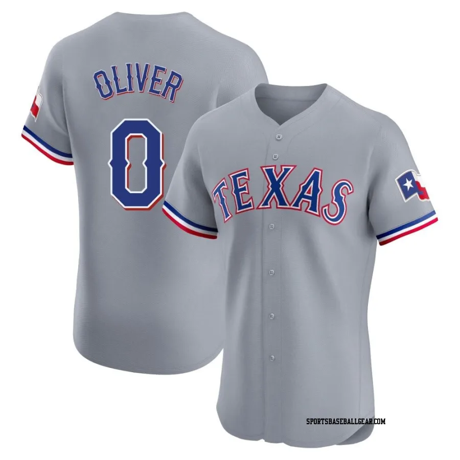 Al Oliver Men's Texas Rangers Gray Elite Road Jersey