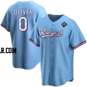 Al Oliver Men's Texas Rangers Light Blue Replica Alternate 2023 World Series Jersey