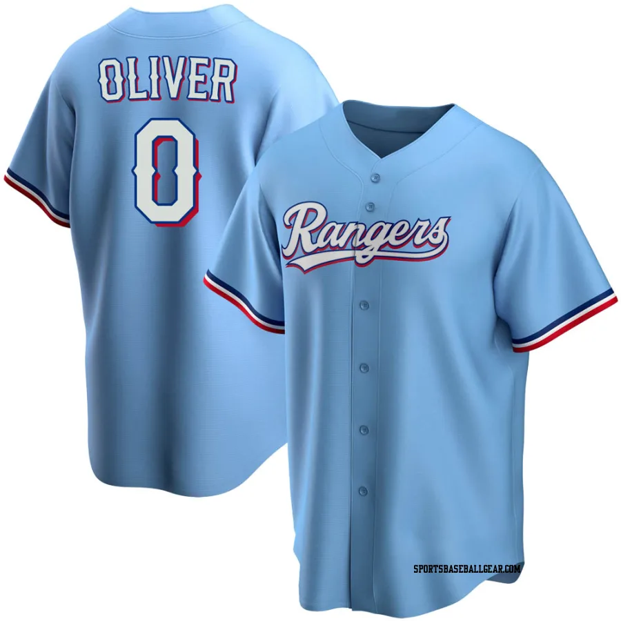 Al Oliver Men's Texas Rangers Light Blue Replica Alternate Jersey