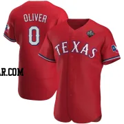 Al Oliver Men's Texas Rangers Red Authentic Alternate 2023 World Series Jersey