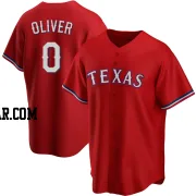 Al Oliver Men's Texas Rangers Red Replica Alternate Jersey