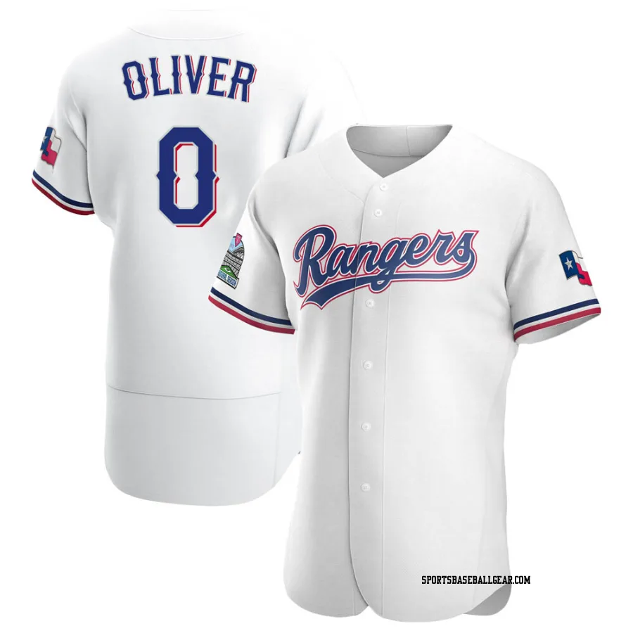 Al Oliver Men's Texas Rangers White Authentic Home Jersey