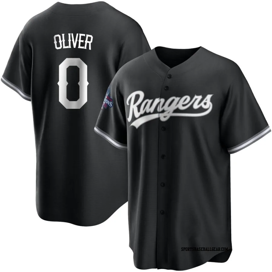 Al Oliver Men's Texas Rangers White Replica Black 2023 World Series Champions Jersey