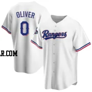 Al Oliver Men's Texas Rangers White Replica Home 2023 World Series Champions Jersey