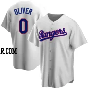 Al Oliver Men's Texas Rangers White Replica Home Cooperstown Collection Jersey