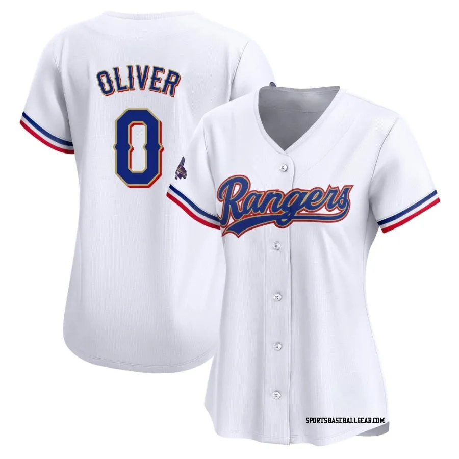 Al Oliver Women's Texas Rangers Gold Limited White 2024 Collection Jersey