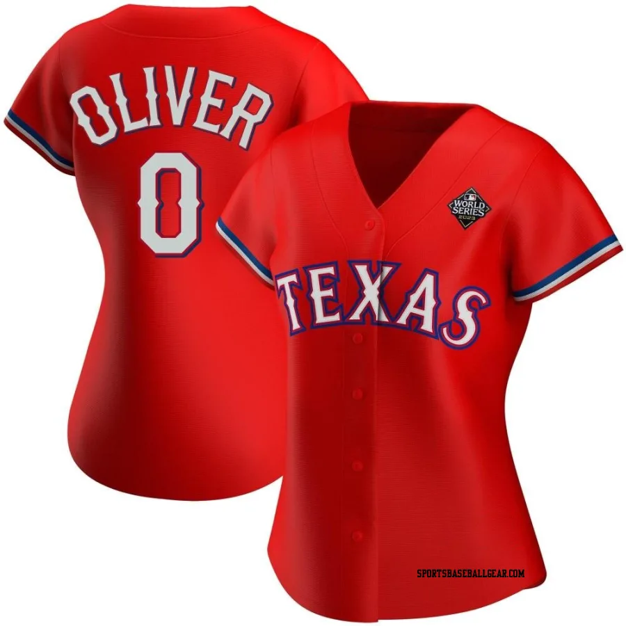 Al Oliver Women's Texas Rangers Red Authentic Alternate 2023 World Series Jersey